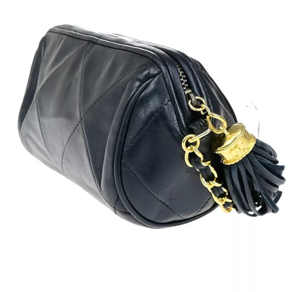 CHANEL CC Matelasse Tassel Chain Mini Shoulder Bag Leather BE GHW VTG 653RK830 - Picture 12 of 16